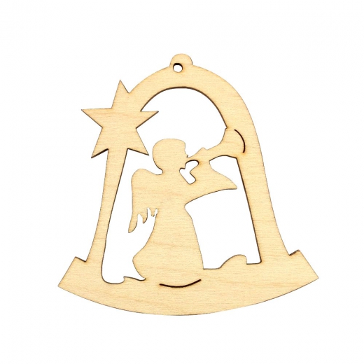 Angel pendant with trumpet 7.5 x 7.5cm