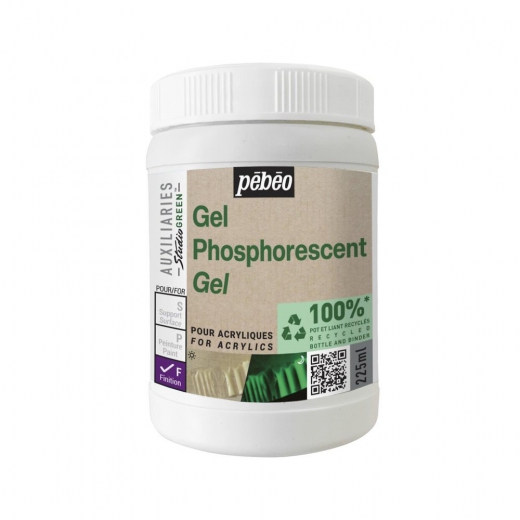Pebeo studio green phosphorescent acrylic gel 225ml