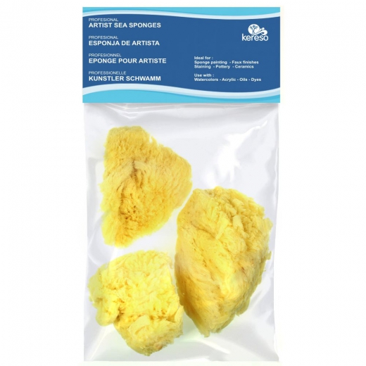 Kereso set of 3 natural sponges mix C301