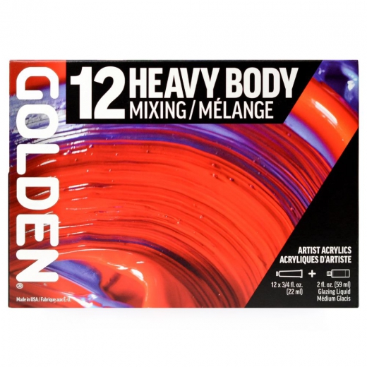 Golden heavy body mixing set of 12 acrylic paints 22 ml