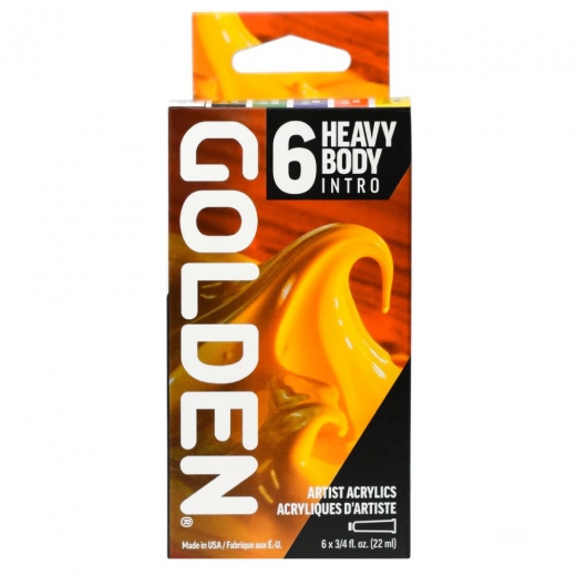 Golden heavy body intro set of 6 acrylic paints 22 ml