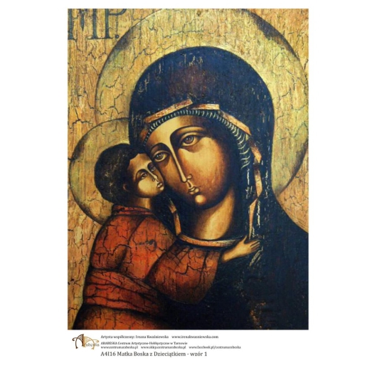 Arabesque rice paper A4 16 mother of God with child