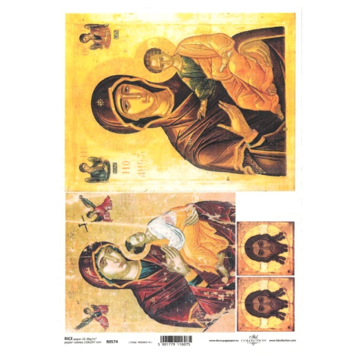 Rice paper for decoupage mary icons A4 ITD R0574