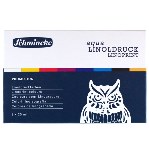 Schmincke aqua linoprint 8er Set Linolschnittfarben 20 ml