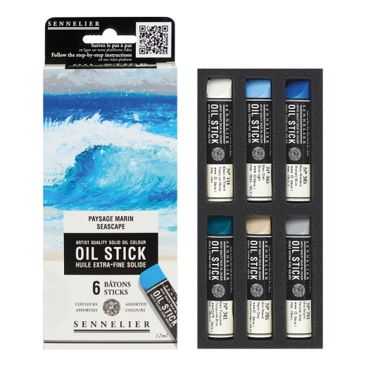 Sennelier oil stick seascape zestaw 6 farb olejnych w sztyfcie