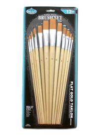 The set of 12 brushes ROYAL series RL9603 golden synthetic flat