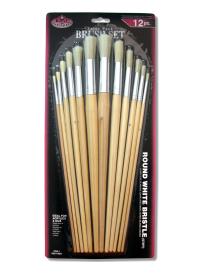 The set of 12 brushes ROYAL series RL9602 white bristles round