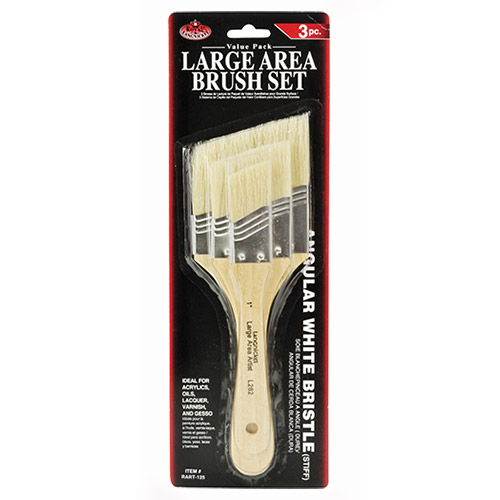 The set of 3 flat slanted brush - white bristle