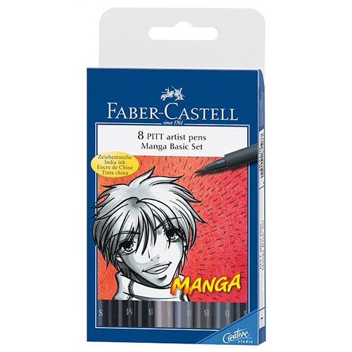 Faber-Castell set of 8 pitt artist pen manga