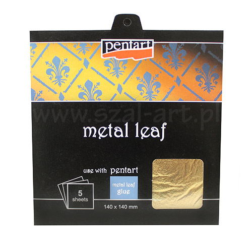 Pentart szlagmetal - 5 płatków 14x14 cm kolor złoty
