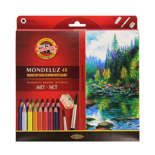 Koh-i-noor mondeluz set of 48 watercolors pencils carton pack
