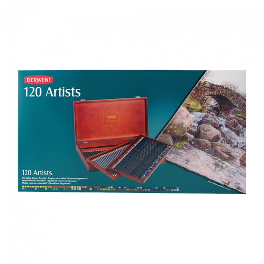 Set of crayons Derwent ARTIST - 120 colors - wooden cassette
