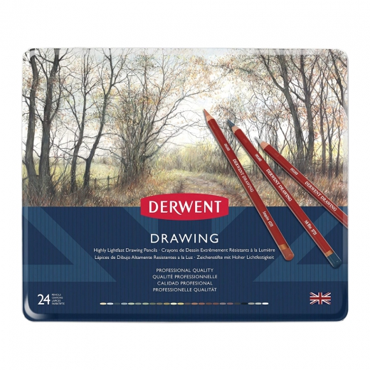 Derwent drawing set of crayons for painting 24 pieces
