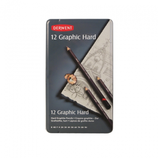 Derwent graphic hard pencils for sketching 12 hardness B-9H