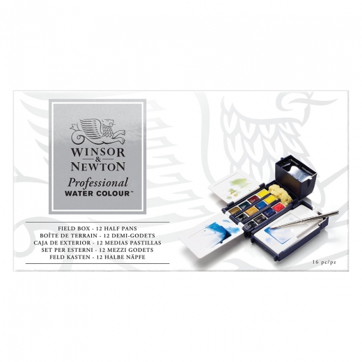 Winsor&Newton professional watercolor field box akwarele 12 kostek