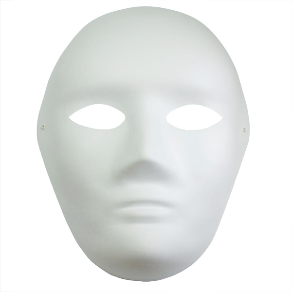 Maska z paper mache z gumką-twarz dorosła