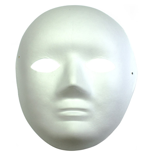 Maska z paper mache z gumką- twarz dziecięca