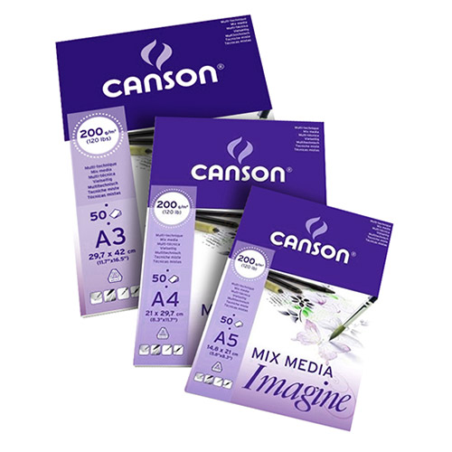 Canson block imagine mix media for watercolors and carbon 200g 5