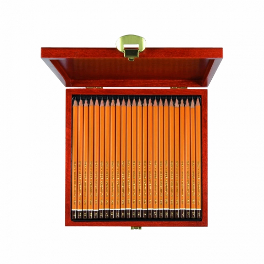 Koh-i-noor zestaw 24 ołówków grafitowych 8B-10H drewniana kaseta
