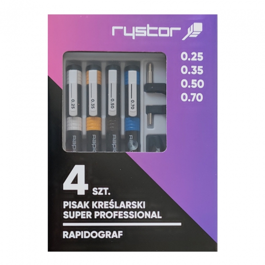 A set of 4 Rystor drawing pens