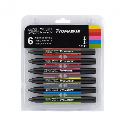 Winsor&Newton promarker vibrant tones set 6 colours