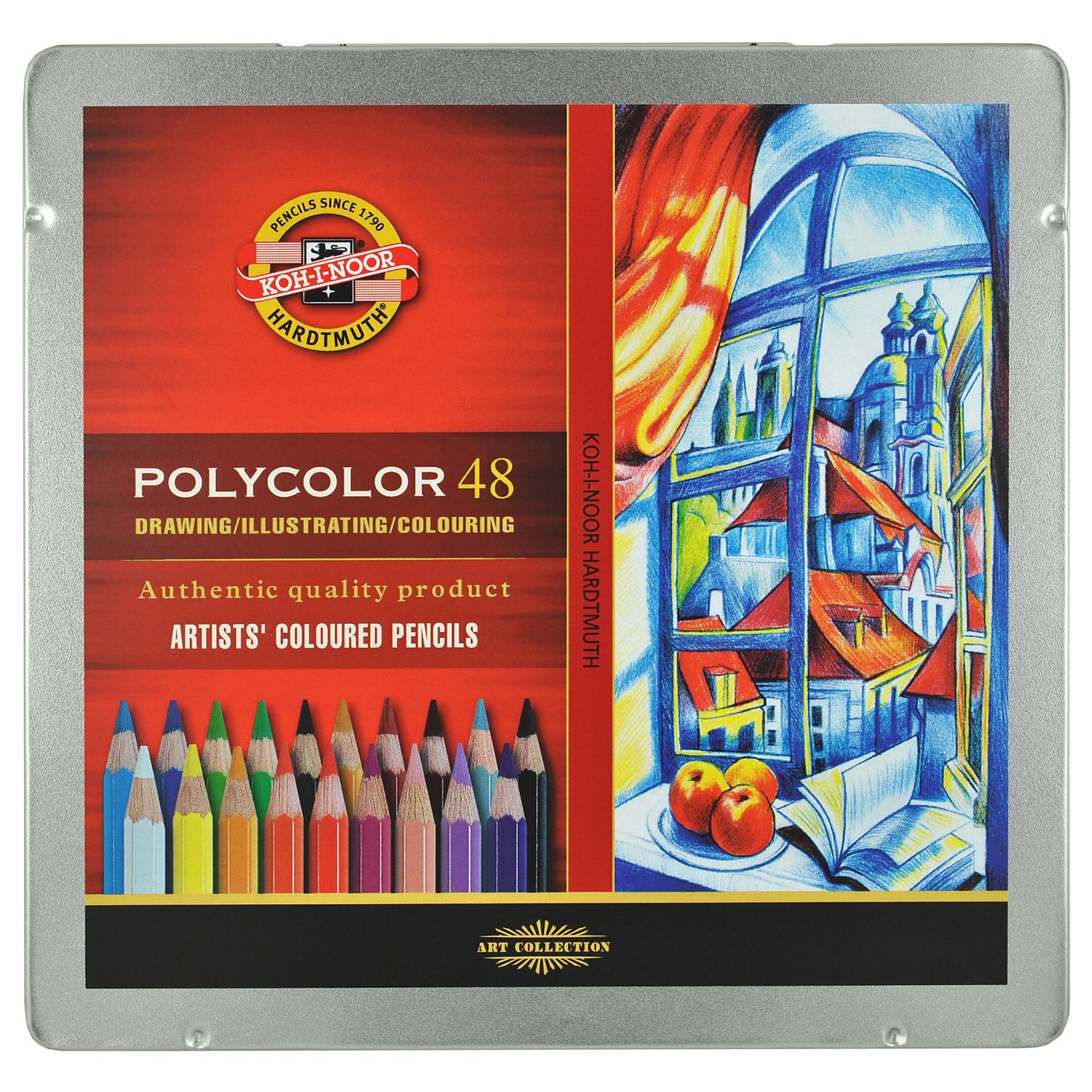Koh-i-noor polycolor zestaw 48 artystycznych kredek metal opak