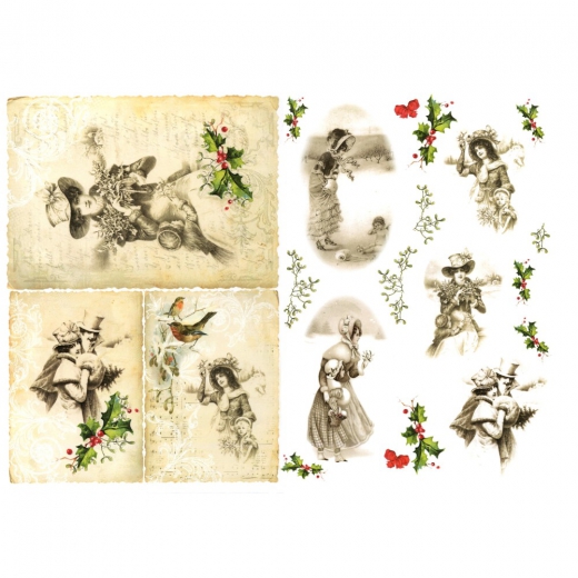 A3 decoupage paper ITD 320 retro characters