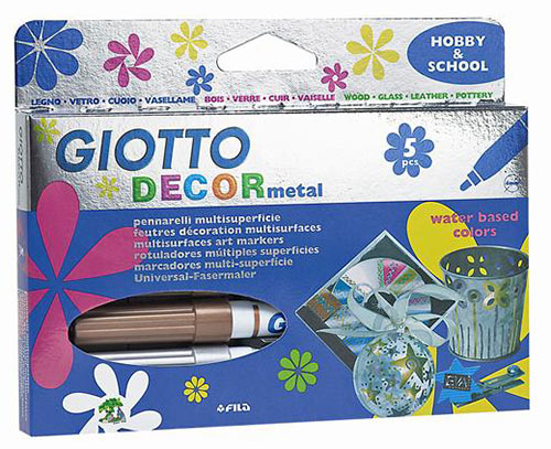 Giotto Decor metallic flamastry akrylowe 4mm 5szt