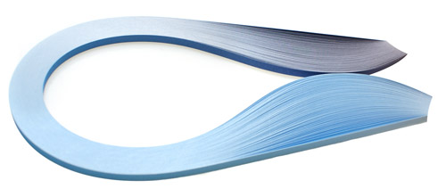 Quilling straps, shaded blue 3, 5, 10 mm