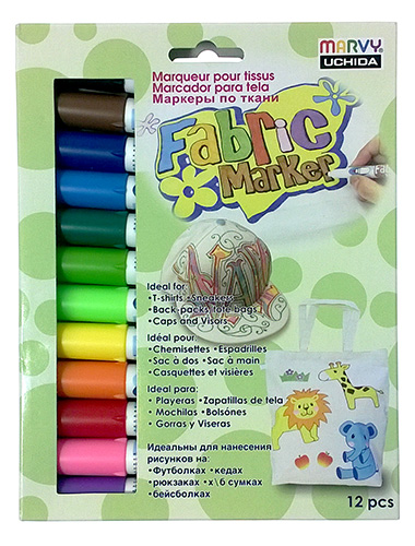Marvy fabric marker zestaw 12 markerów do tkanin