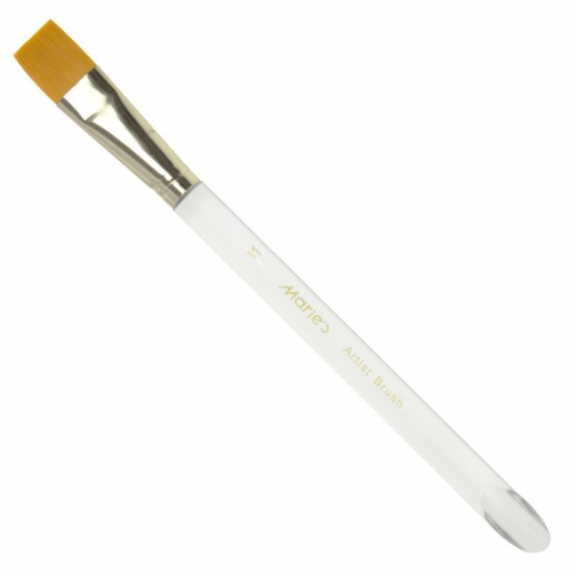 Marties artisth brush flat nylon brushes with beveled handle