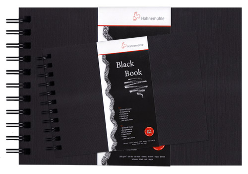 Szkicownik Hahnemuhle black book czarny na spirali 250g 30akr