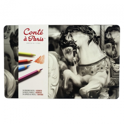 Conte a Paris zestaw 24 pasteli w kredce metalowe opakowanie