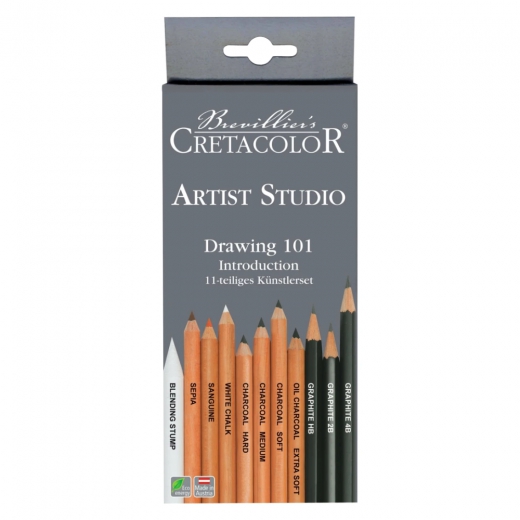 Cretacolor artist studio drawing set of 11 elements