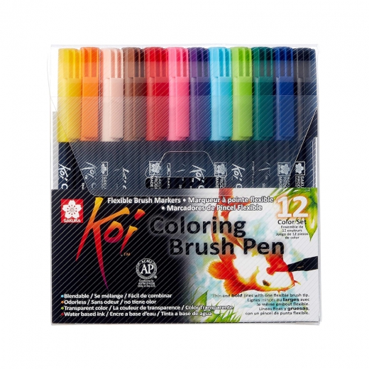 Sakura koi coloring brush pen zestaw 12 pisaków
