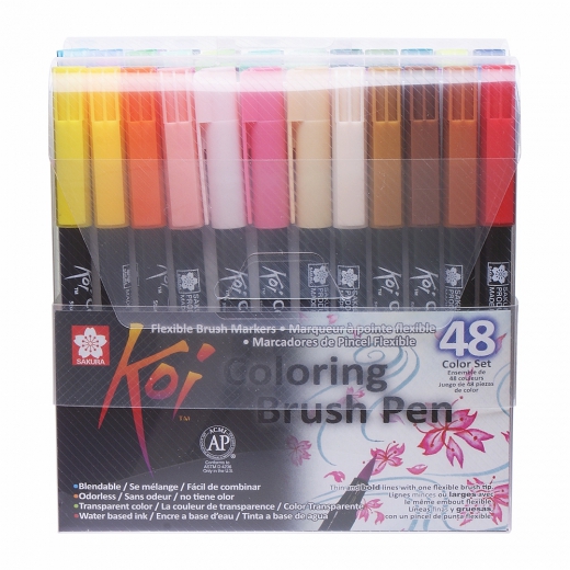 Sakura koi coloring brush pen zestaw 48 pisaków
