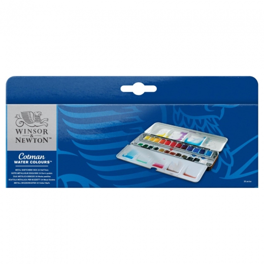 Winsor&Newton cotman watercolors 24 semi-cubes metal pack