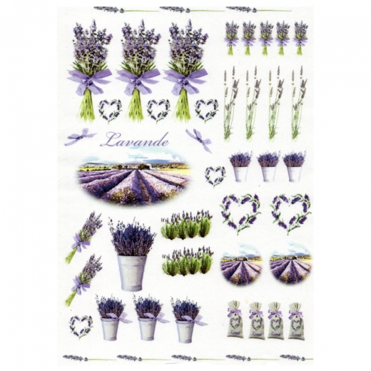 Rice daceupage paper lavender A4 ITD R040