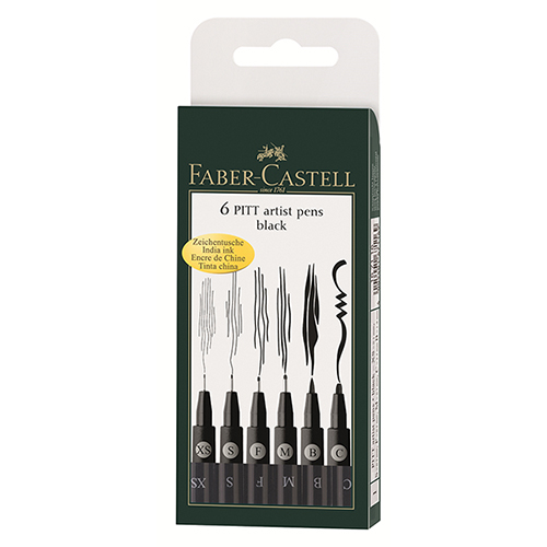 Faber-Castell pitt artist black set of 6 markers