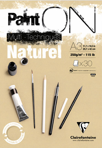 Blok Clairefontaine paint on naturel 250g 30ark
