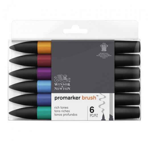 Winsor&Newton brushmarker rich tones zestaw 6 kolorów