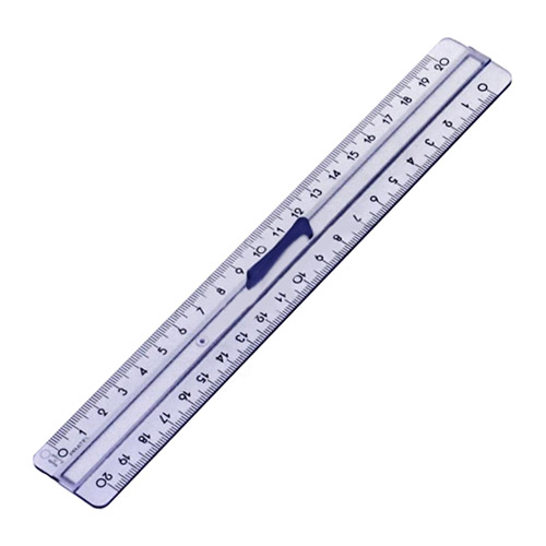 Plastic ruler with double scale 20 cm Pratel