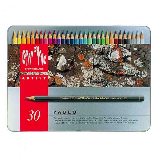Caran dache pablo set of 30 colored pencils in a pack