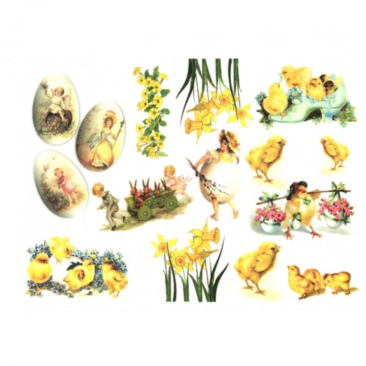 Decoupage Rice Paper A4 ITD R073 easter elements