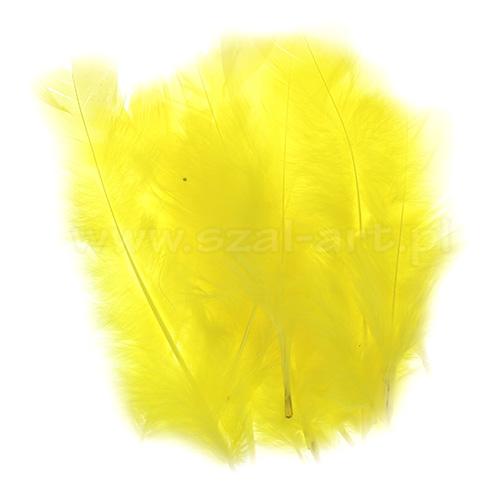Decorative feather 12cm yellow