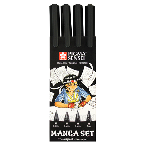 Set of 4 pens Pigma Sensei Manga Set Sakura