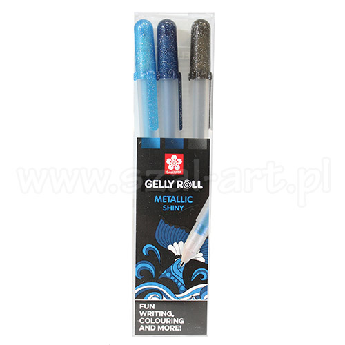 Set of 3 gel pens Gelly Roll Metallic Ocean