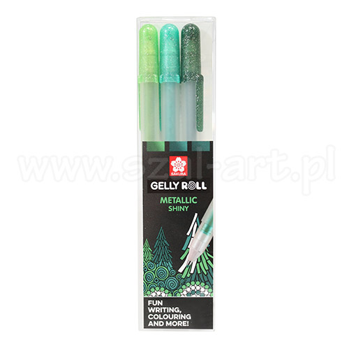 Set of 3 gel pens Gelly Roll Metallic Forest