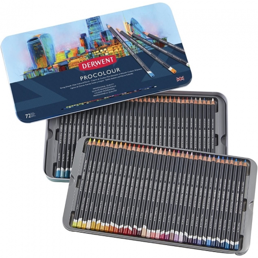 Derwent procolor set of 72 artistic pencils metal pack