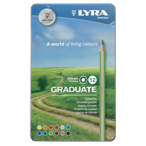 Lyra Graduate 12 color metal crayons. pack.